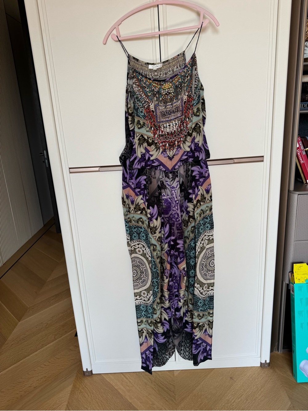 Camilla Purple Multi Print Beaded Jumpsuit